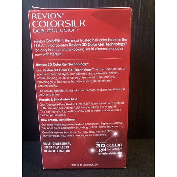 Revlon ColorSilk 61 Dark Blonde Permanent 3D Hair Color Cream Gel Ammonia Free - Picture 2 of 4